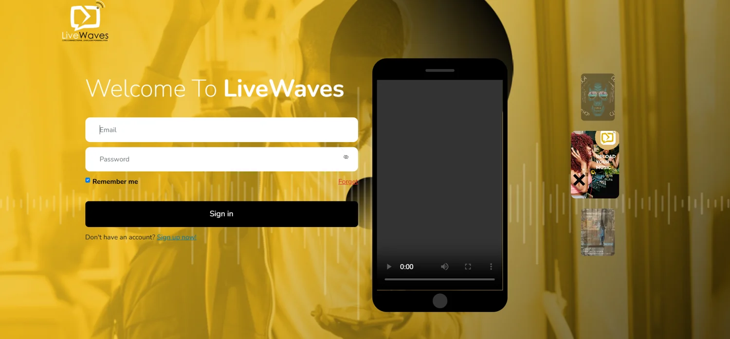 LiveWaves website design
