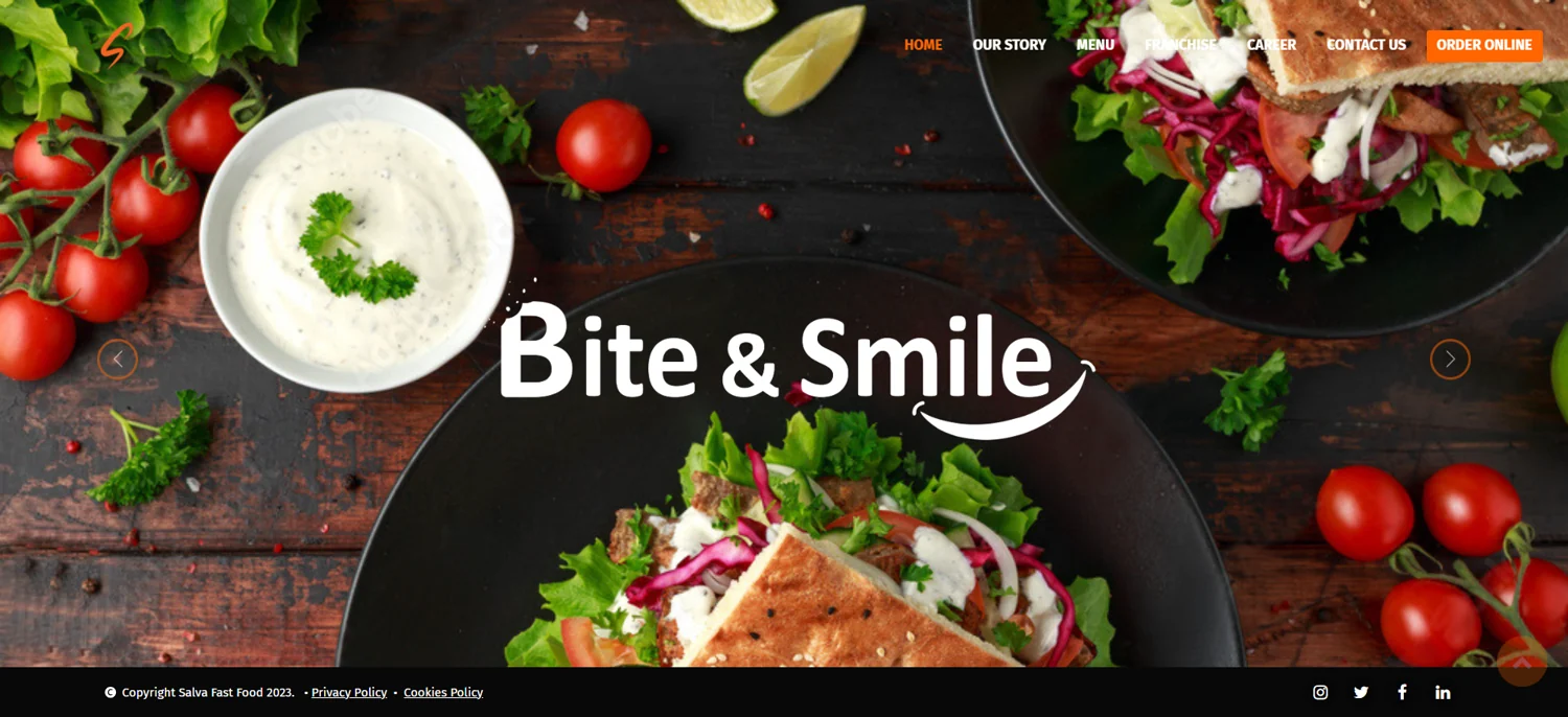 Salva Fast Food website design