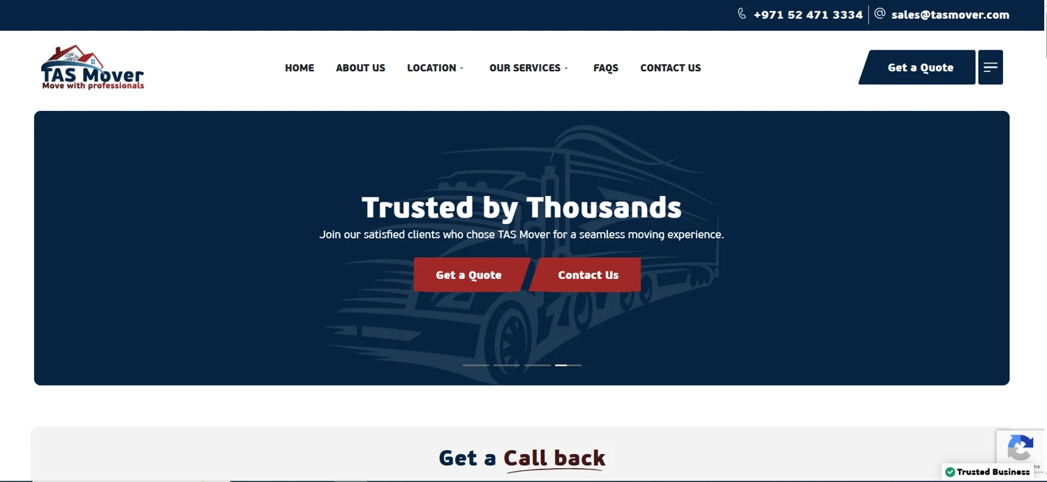 TAS Mover website design